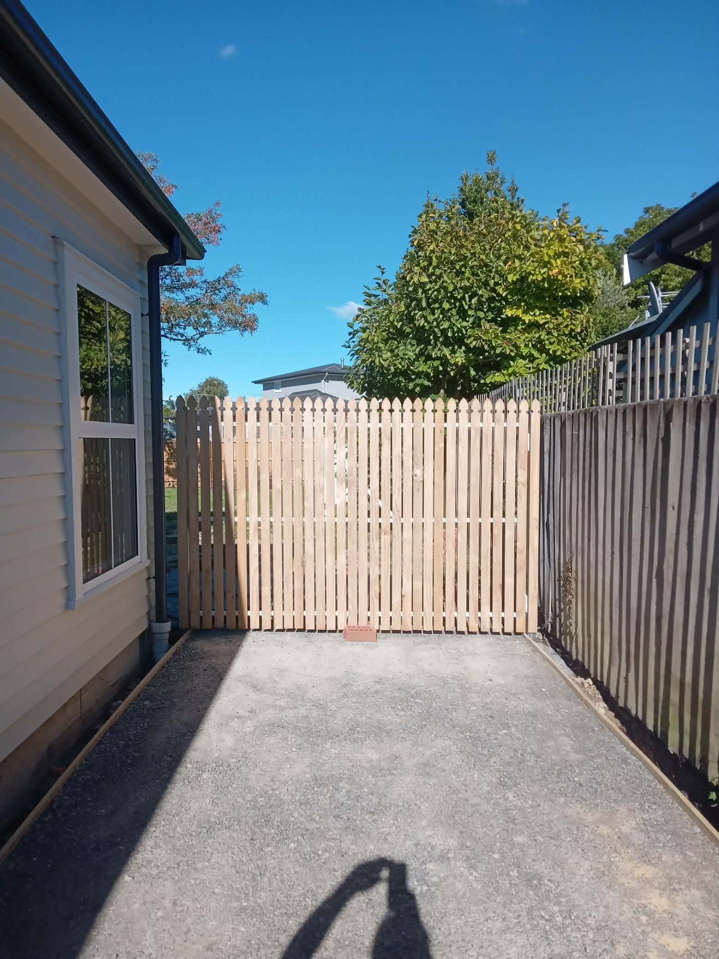 Timber picket fence